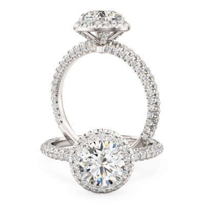 Halo white gold engagement ring