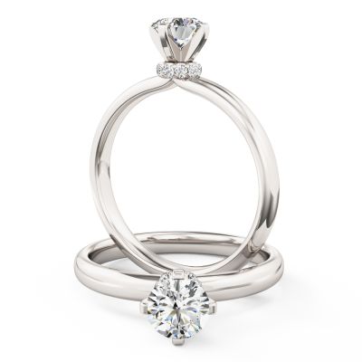 Fast delivery engagement_ring brilliant cut with halo