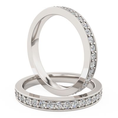 Fast delivery white gold brilliant cut diamond wedding ring in stock