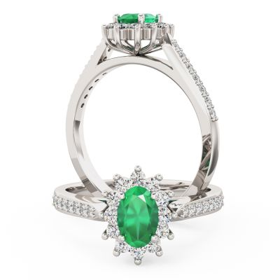 Platinum Emerald Diamond Rings