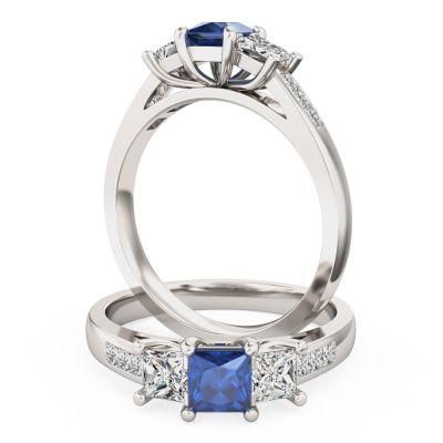 Platinum Sapphire Diamond Rings