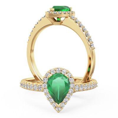 Yellow Gold Emerald Diamond Rings