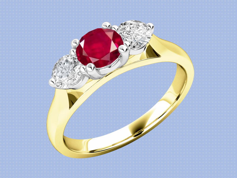 A red and gold ring