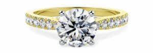 Yellow Gold Engagement Ring: pd808yw